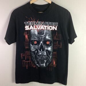 Vintage Terminator Salvation Movie Promo T Shirt Black Medium